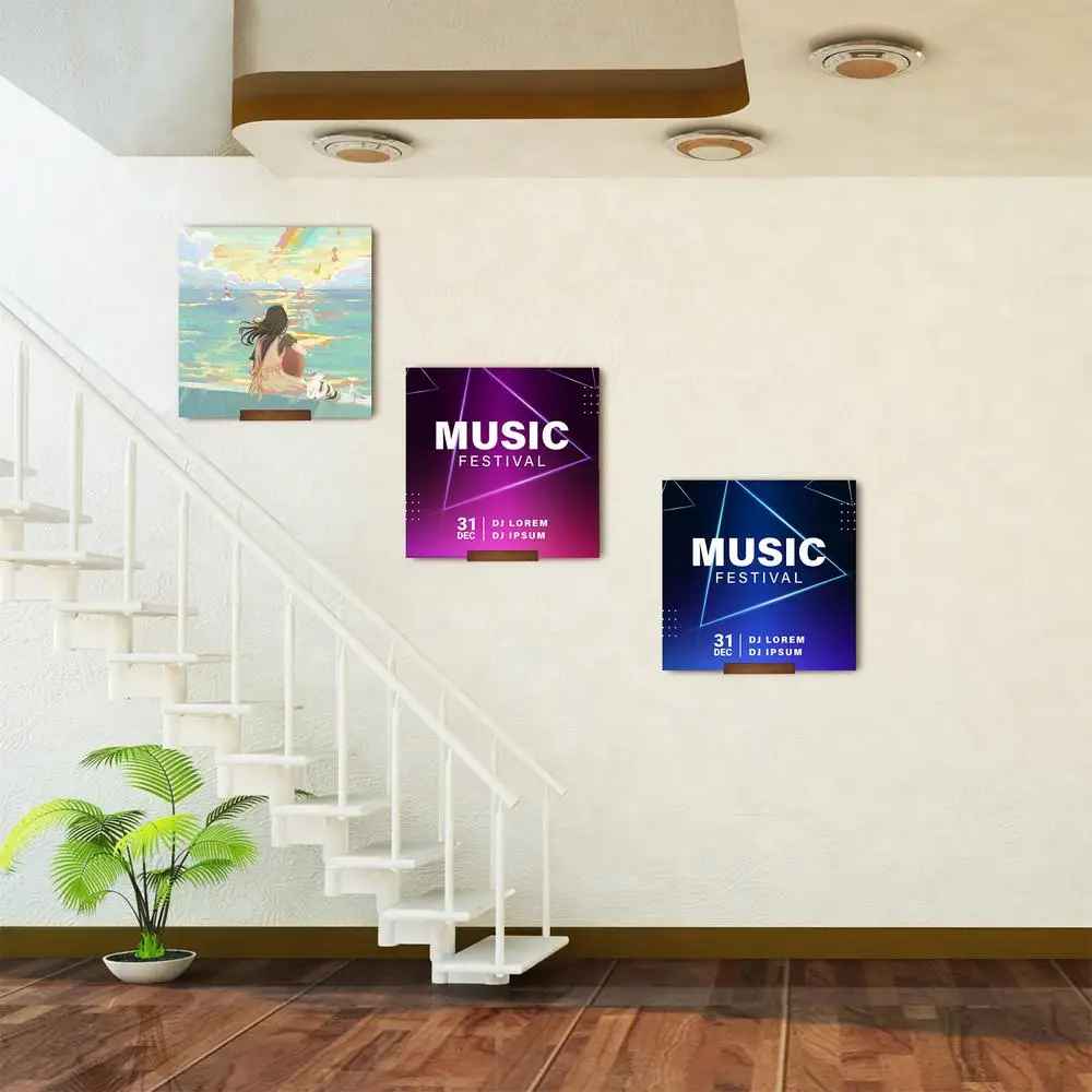 esaclier blanc tablettes bois disques