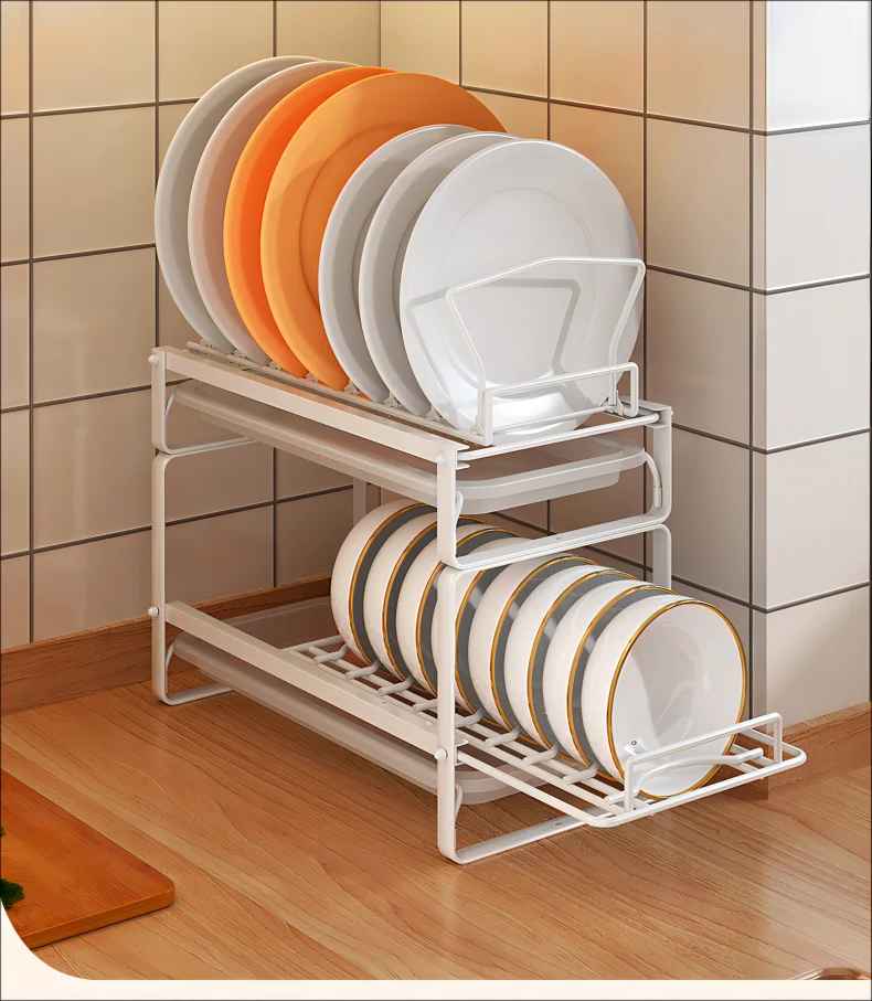 meuble rangement sur comptoir mur blanc