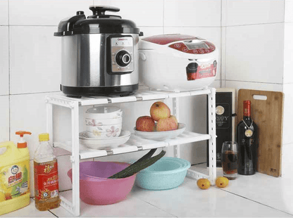 meuble sous evier blanc sur comptoir