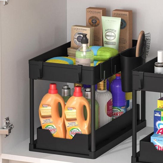 meuble sous evier noir produit jaune