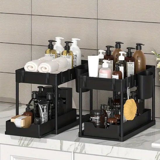 meuble sous evier sur comptoir salle de bain