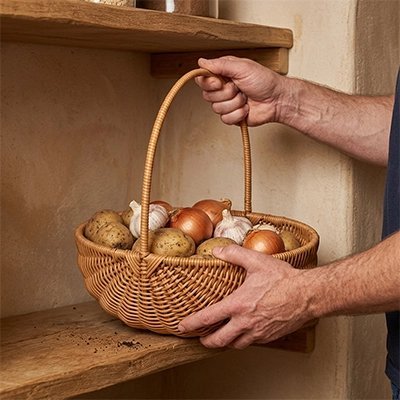 Panier de rangement en osier