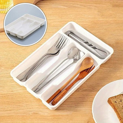 petit range couvert plastique blanc