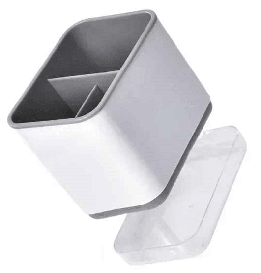 range couvert deux morceau blanc gris plastique