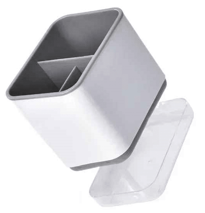 range couvert deux morceau blanc gris plastique