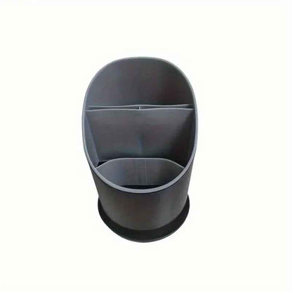 range couvert noir vue dessus fond blanc