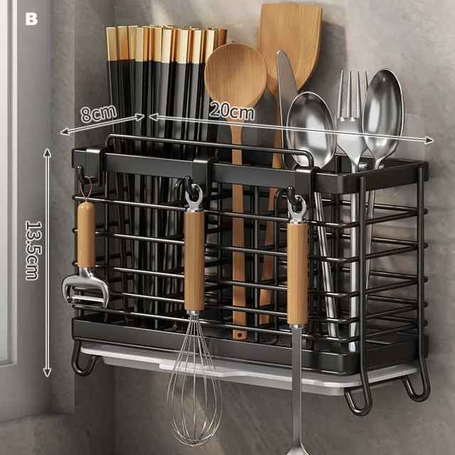 range couvert sur comptoir noir dimensions b