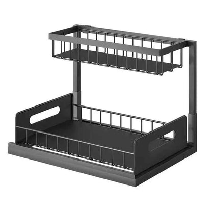 rangement sous evier coulissant noir