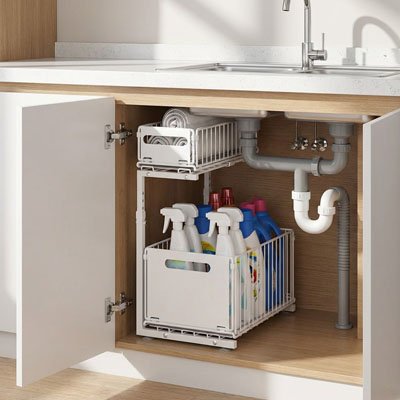 Rangement sous evier coulissant