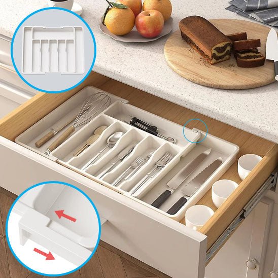 tiroir range couvert blanc avec bulles